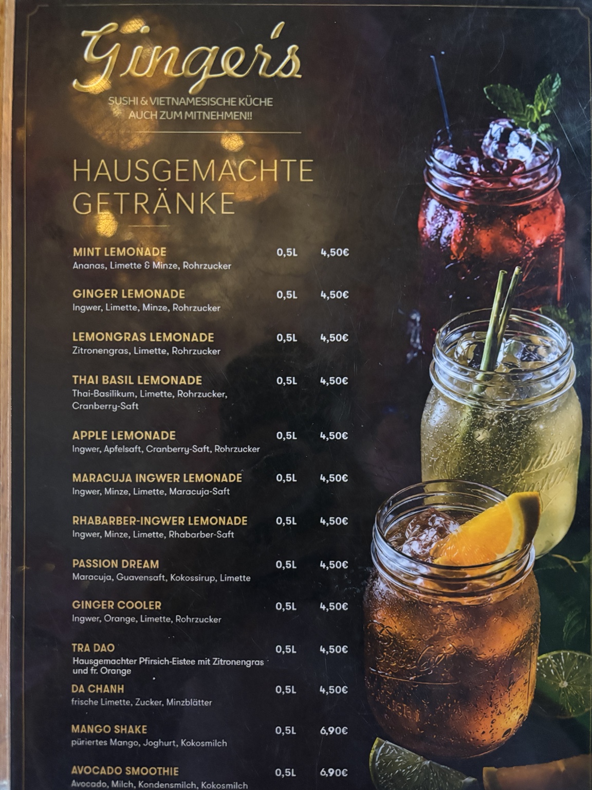 Hausgemachte Getränke bei Ginger's